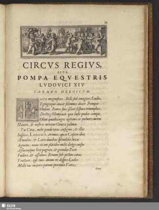 Circus Regius, Sive Pompa Equestris Ludovici XIV. Carmen Heroicum