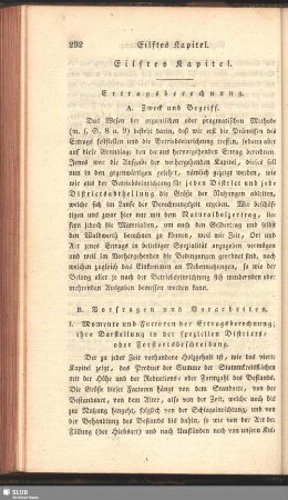 Eilftes Kapitel. Ertragsberechnung