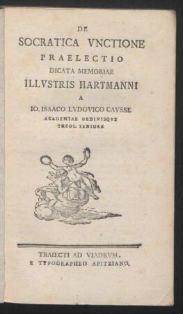 De Socratica Vnctione Praelectio Dicata Memoriae Illvstris Hartmani[i]