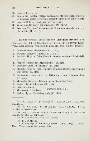 336-341, Matrikel 130, 1-45 (1548) und 131, 1-53 (1548/49)