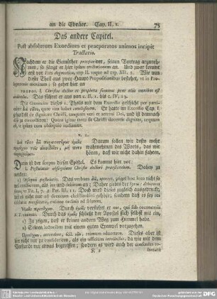 Das andere Capitel. Post absolutum Exordium et praeparatos animos incipit Tractatio
