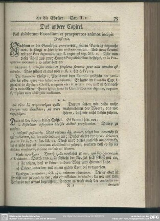 Das andere Capitel. Post absolutum Exordium et praeparatos animos incipit Tractatio