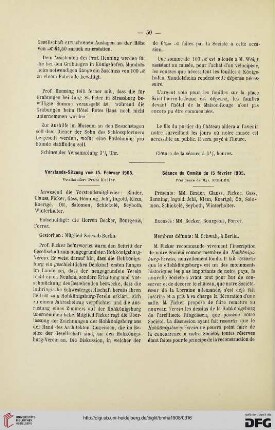 Vorstands-Sitzung vom 15. Februar 1905 / Séance du Comité du 15 février 1905