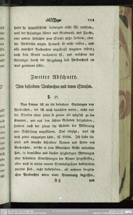 Zweiter Abschnitt. Von besondern Verbrechen und deren Strafen