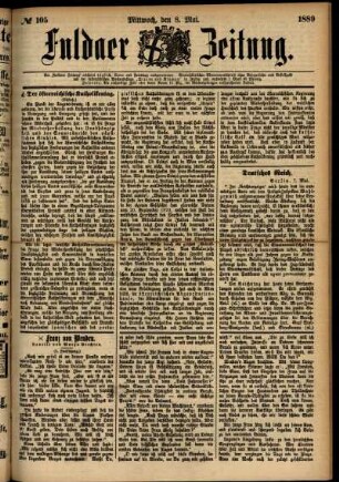Ausgabe vom Mittwoch, den 08. Mai 1889.