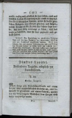 Fünftes Kapitel. Besondere Regeln, nützlich zu katechisiren.