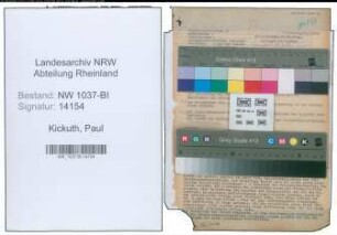 Entnazifizierung Paul Kickuth , geb. 27.05.1884 (Verm.Inspektor)