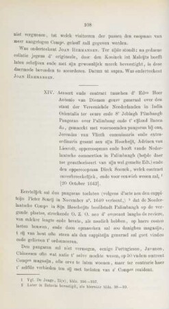 XIV. Accoort ende contract tusschen d'Eden Heer Antonio van Diemen ...