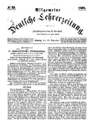 Protokolle der 17. allgemeinen deutschen Lehrerversammlung