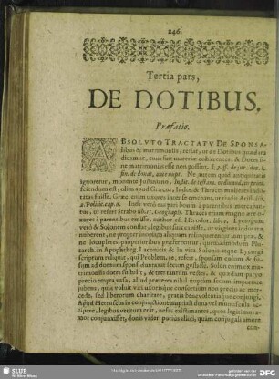 Tertius Pars, De Dotibus