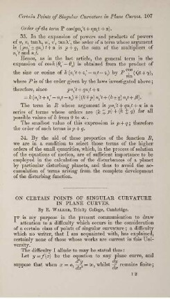 On certain points of singular curvature in plane curves.