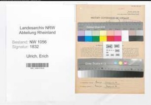 Entnazifizierung Erich Ulrich , geb. 17.06.1905 (Angestellter)