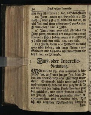 Zinß- oder Interesse-Rechnung