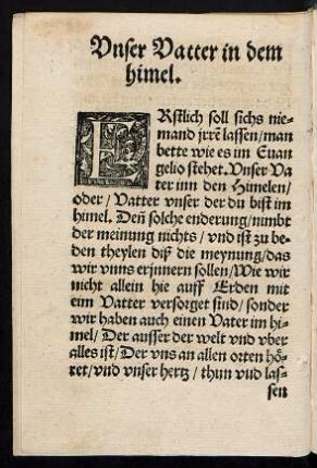 Unser Vatter in dem himel.