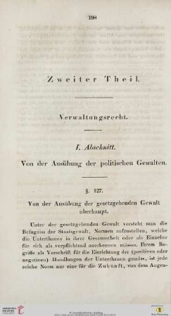 Zweiter Theil: Verwaltungsrecht