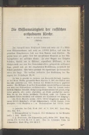 Die Missionstätigkeit der russischen orthodoxen Kirche (Schluß)