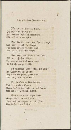 Die hübsche Gevatterin.