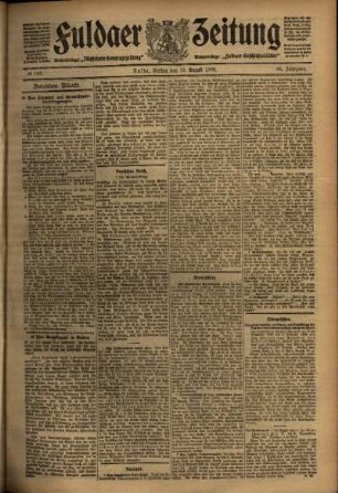 Zweite Ausgabe vom Freitag, den 13. August 1909.