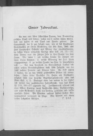 Unser Jahresfest.