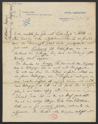 Brief an Ludwig Strecker <senior> und B. Schott's Söhne : 03.06.1907