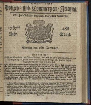48tes Stueck, Montag den 26ten November. 1787