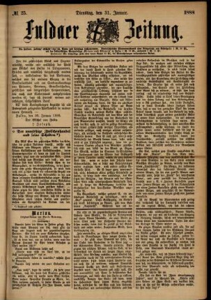 Ausgabe vom Dienstag, den 31. Januar 1888.