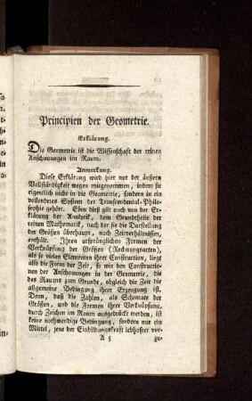 Principien der Geometrie.