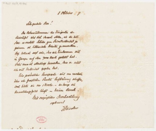 Brief an Julius Scheidt : 01.10.1907