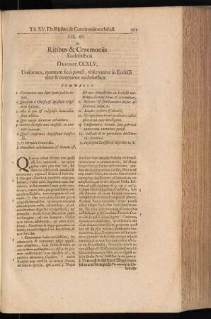 Tit. XV. De Ritibus & Ceremoniis Ecclesiasticis