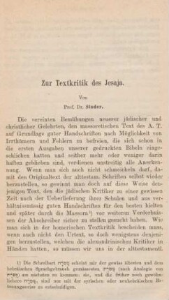 706-730 Zur Textkritik des Jesaja