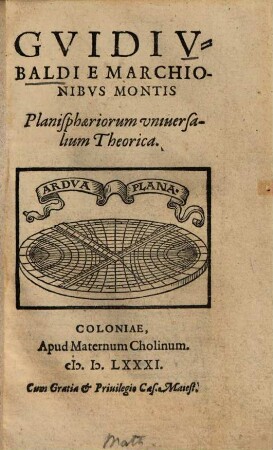 Planisphaeriorum universalium theorica
