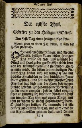 Am Fest-Tag eines heiligen Apostels. - Vor der heiligen Communion zu St. Antonio.