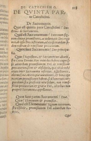De Qvinta Parte Catechismi. De Sacramentis.