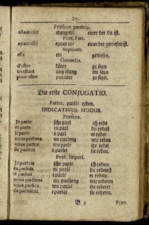 Das erste Conjugatio. - Die dritte Conjugatio.