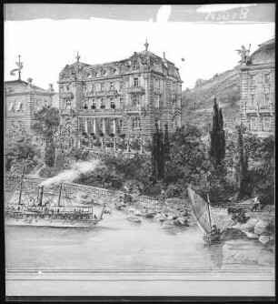 Abbazia. Hotel und Pension Speranza mit Dampfschiff