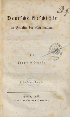 Deutsche Geschichte im Zeitalter der Reformation, 5