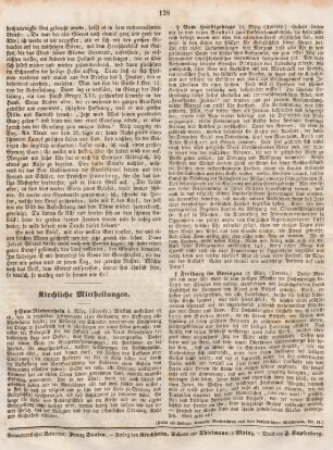 128 Kirchliche Mittheilungen