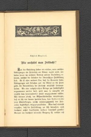 Achtes Kapitel. Wie verhütet man Fettsucht?