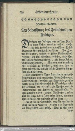 Drittes Kapitel. Verheirathung des Fräuleins von Aubigne