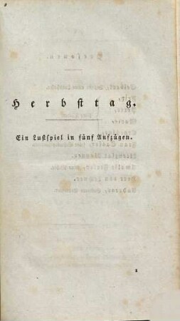 A. W. Ifflands dramatische Werke, 6. Herbsttag. Leichter Sinn. Friedrich von Oestreich