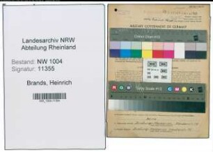 Entnazifizierung Heinrich Brands , geb. 14.03.1904 (Techn.Zeichner)