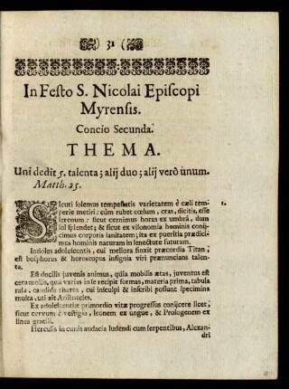 In Festo S. Nicolai Episcopi Myrensis. Concio Secunda.