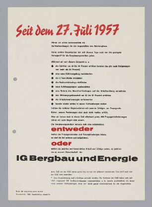"Seit dem 27. Juli 1957"
