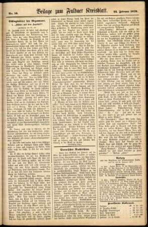 Zweite Ausgabe vom Samstag, den 22. Februar 1879.