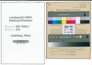 Entnazifizierung Alfred Unterberg , geb. 18.02.1913 (Angestellter)