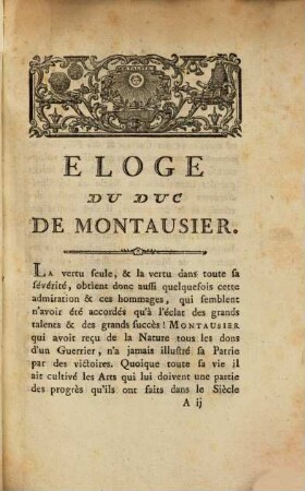 Eloge de Charles de Sainte-Maure, duc de Montausier
