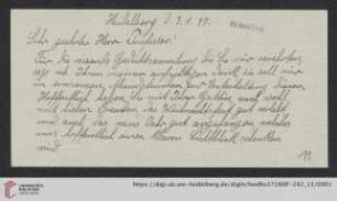 Korrespondenz Louise Ebert/Gustav Radbruch: Brief von Louise Ebert an Gustav Radbruch