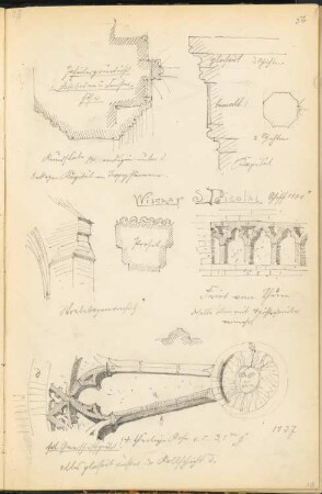 Nikolaikirche, Wismar: Details (aus: Skizzen- und Fotoalbum 1)