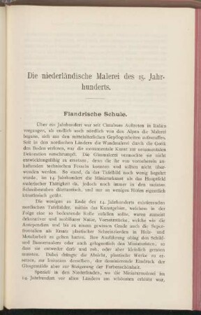 Die niederländische Malerei des 15. Jahrhunderts.