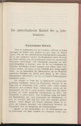 Die niederländische Malerei des 15. Jahrhunderts.